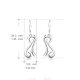 925 Sterling Silver Adorable Cat Drop Earrings