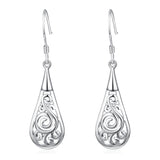 925 Sterling Silver Peacock Oval Dop Earrings