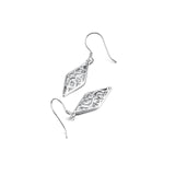 925 Sterling Silver Flower Pattern Drop Earrings