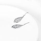 925 Sterling Silver Peacock Shape Elegant Drop Earrings