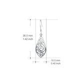 925 Sterling Silver Peacock Shape Elegant Drop Earrings