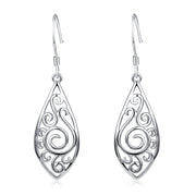 925 Sterling Silver Peacock Shape Elegant Drop Earrings