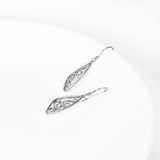 925 Sterling Silver Chinese Style Pattern Drop Earrngs