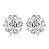 925 Sterling Silver Infinity Cubic Zircon Charm Studs For Women Girls