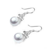 925 Sterling Silver Pearl Elegant Drop Earrings For Women Friends