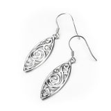 925 Sterling Silver Oval Peacock Drop Earrings