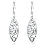 925 Sterling Silver Oval Peacock Drop Earrings