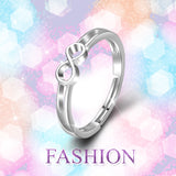 925 Sterling Silver Wedding Engagement Infinity Ring