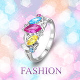 925 Sterling Silver Flower Cubic Zirconia Ring