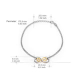 925 Sterling Silver Double Infinity Bracelet For Women Friends