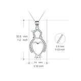 925 Sterling Silver Adorable Penguin Love Heart Necklace For Women