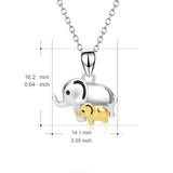 925 Sterling Silver Lovely Mom Baby Elephant Necklace