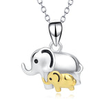 925 Sterling Silver Lovely Mom Baby Elephant Necklace