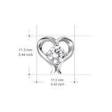 925 Sterling Silver Love Heart Fine Jewels Studs