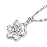 925 Sterling Silver Flower Jewels Good Luck Necklace