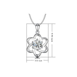 925 Sterling Silver Flower Jewels Good Luck Necklace