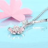 925 Sterling Silver Tree Branch Flower Zircon Necklace For Women