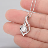 925 Sterling Silver Ribbon Shape Jewels Attract Necklace For Women Girls