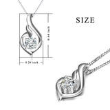 925 Sterling Silver Ribbon Shape Jewels Attract Necklace For Women Girls