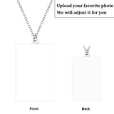 Personalized  Engraved Pets Photo Pendant Necklace Adjustable 16”-20” in 925 Sterling Silver