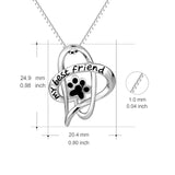 My Best Friend-Interlocking Love Heart Dog Foot Necklace Gift For Friends Birthday