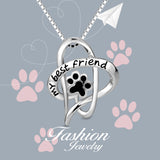 My Best Friend-Interlocking Love Heart Dog Foot Necklace Gift For Friends Birthday