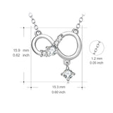 925 Sterling Silver Infinity Crystal Lucky Necklace For Women Girls