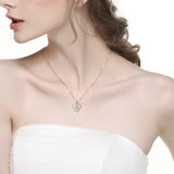 925 Sterling Silver Love Heart Crystal Pendant Lucky Necklace