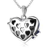 925 Sterling Silver Super Cool Dog Foot Blue Ocean Heart Crystal Necklace For Women Girlfriend