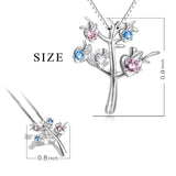 925 Sterling Silver Good Luck Birthstones Tree Necklace