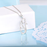 925 Sterling Silver Unique Animal Style Zircon Pendant Necklace