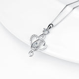 925 Sterling Silver Interwined Hearts  With Jewelry Necklace