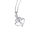 925 Sterling Silver Interwined Heart Jewelry Necklace