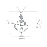 925 Sterling Silver Interwined Heart Jewelry Necklace