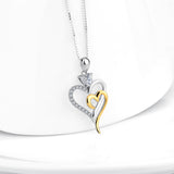 925 Sterling Silver Interwined Hearts Pendant Necklace