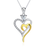 925 Sterling Silver Interwined Hearts Pendant Necklace