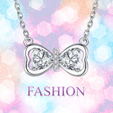 925 Sterling Silver Lovely Bow Knot Fashion Necklace