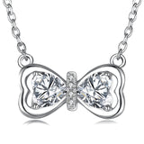 925 Sterling Silver Lovely Bow Knot Fashion Necklace