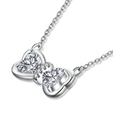 925 Sterling Silver Lovely Bow Knot Fashion Necklace