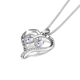 925 Sterling Silver My Friends My Sisters Twisted Heart Pendant Necklace