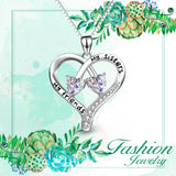 925 Sterling Silver My Friends My Sisters Twisted Heart Pendant Necklace