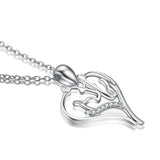 925 Sterling Silver Heart Animal Fine Jewels Pendant Necklace