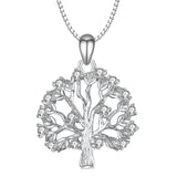 925 Sterling Silver Lucky Tree Jewels Charm Pendant Adjustable Chain Necklace