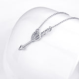 925 Sterling Silver Cupid arrow Love Heart Jewelry Necklace For Women Girls Friends