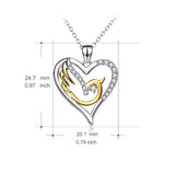 You Always In My Heart -925 Sterling Silver Love Heart With Inner Gold Pattern Necklace