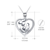 925 Sterling Silver Mother Baby Jewel Necklace Gift For Mom Mother's Day