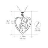 Great Love-925 Sterling Silver Mother Love Baby Heart Pendant Necklace