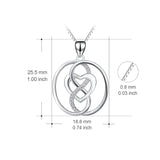 925 Sterling Silver Round Interwined Heart Necklace