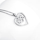 925 Sterling Silver Chinese Knot Love Heart Necklace