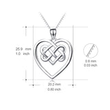 925 Sterling Silver Chinese Knot Love Heart Necklace